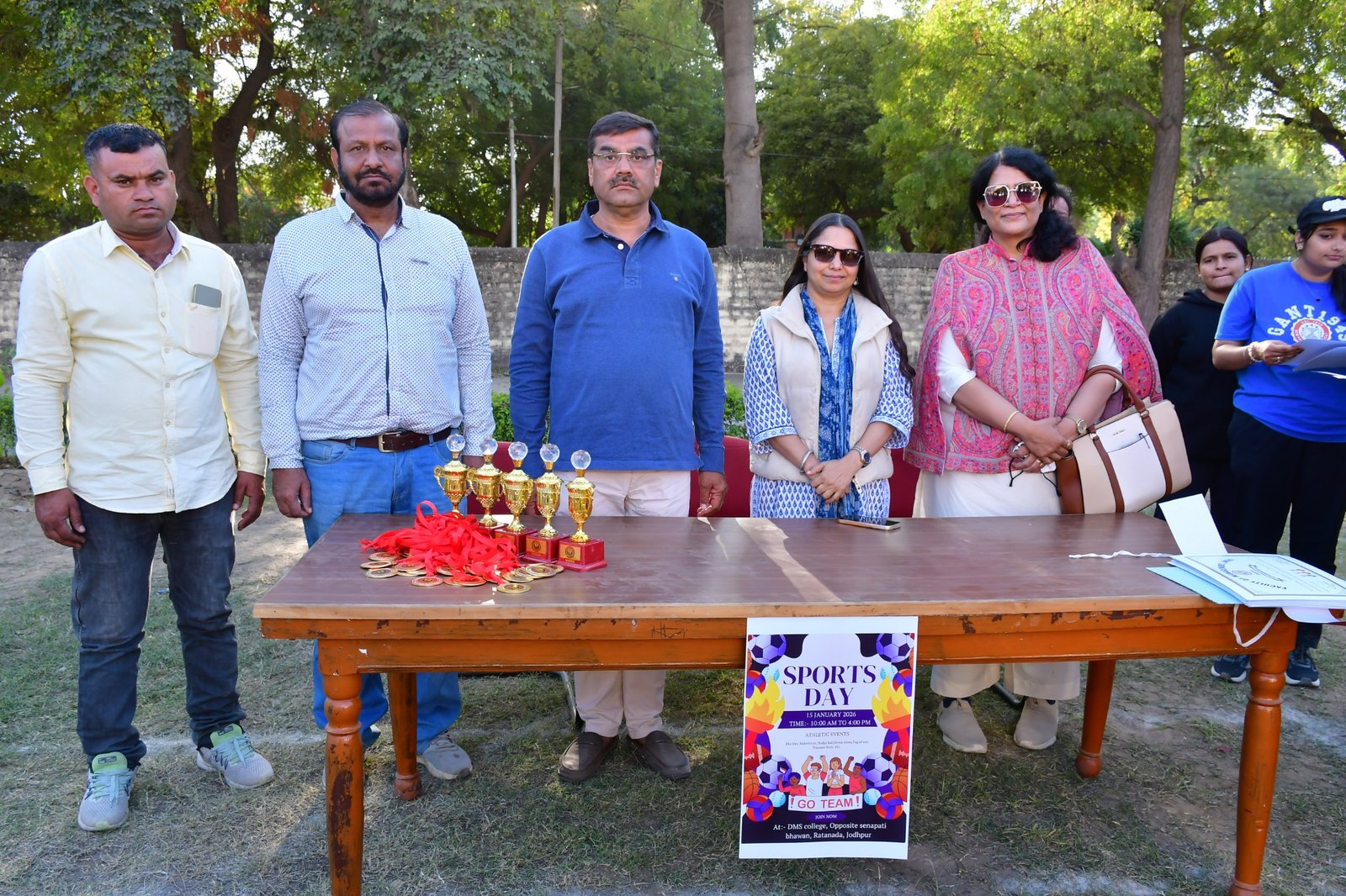 DMS community on stage during a cultural programme.